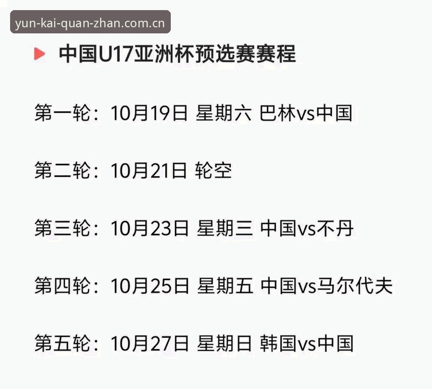 云开全站推荐 U17世界杯抽签结果解读:中国足球青训突围实用指南